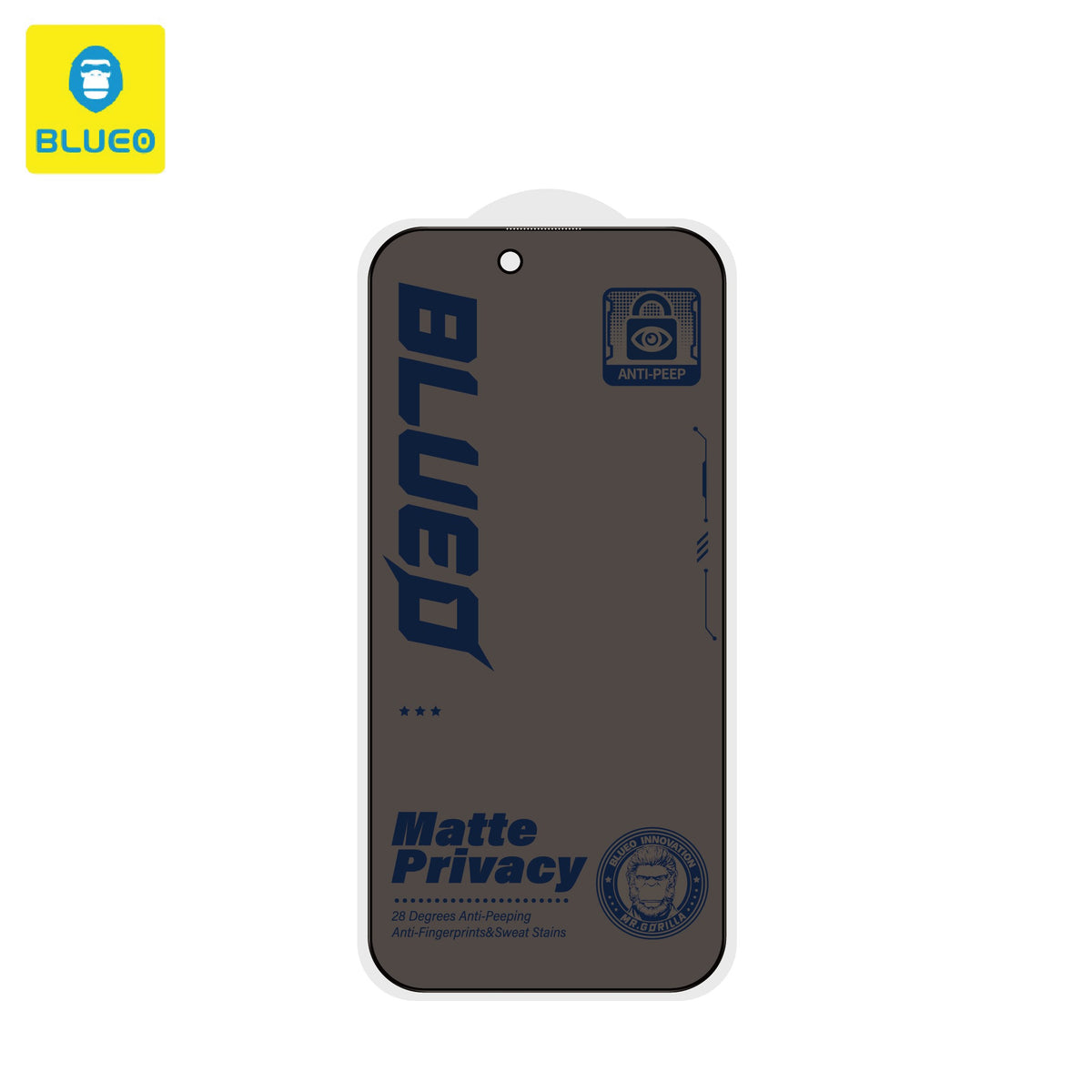 BLUEO Clear View Fast Response Matte Privacy Screen Protector for iPhone 17 Pro Max · 3