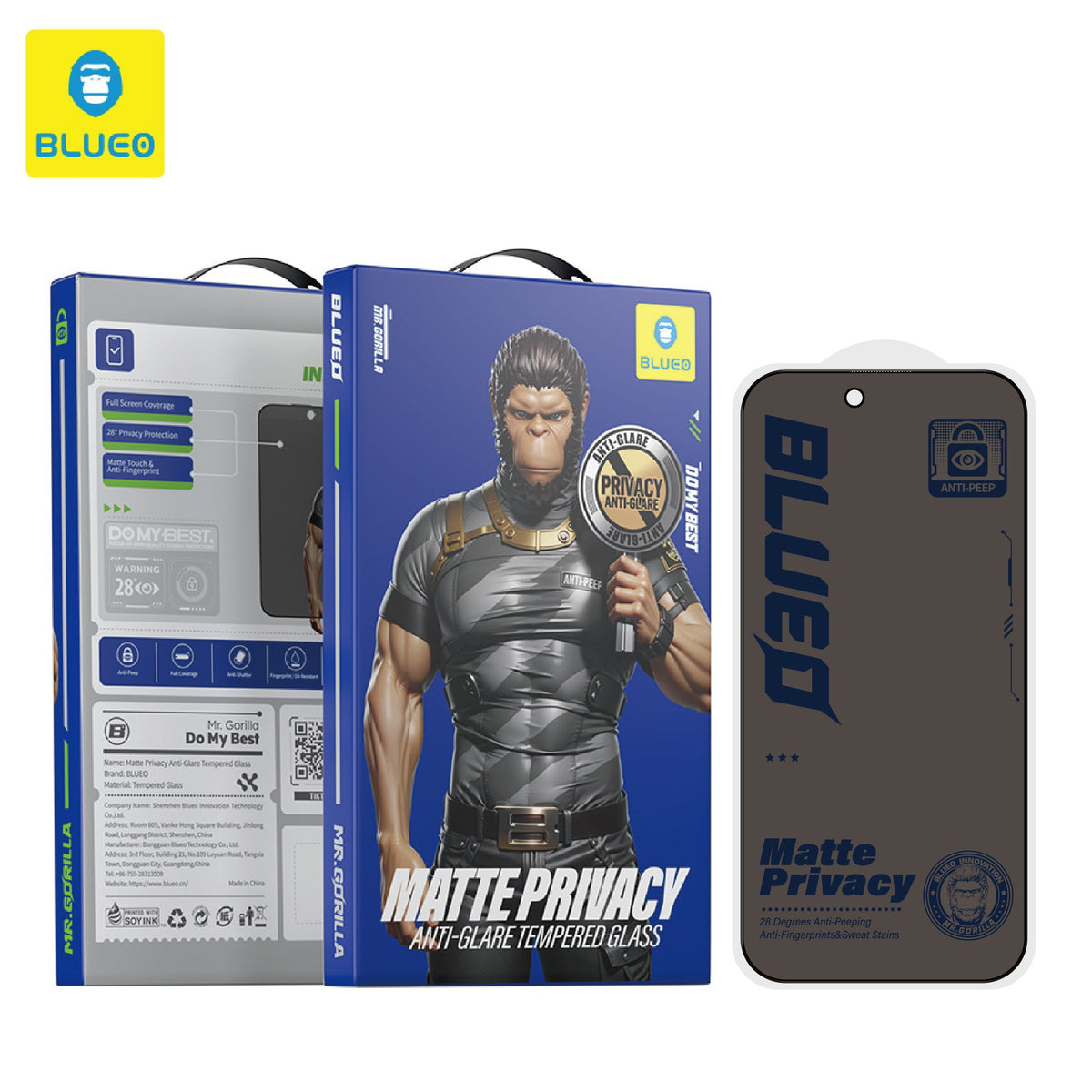 BLUEO Clear View Fast Response Matte Privacy Screen Protector for iPhone 17 Pro Max · 1