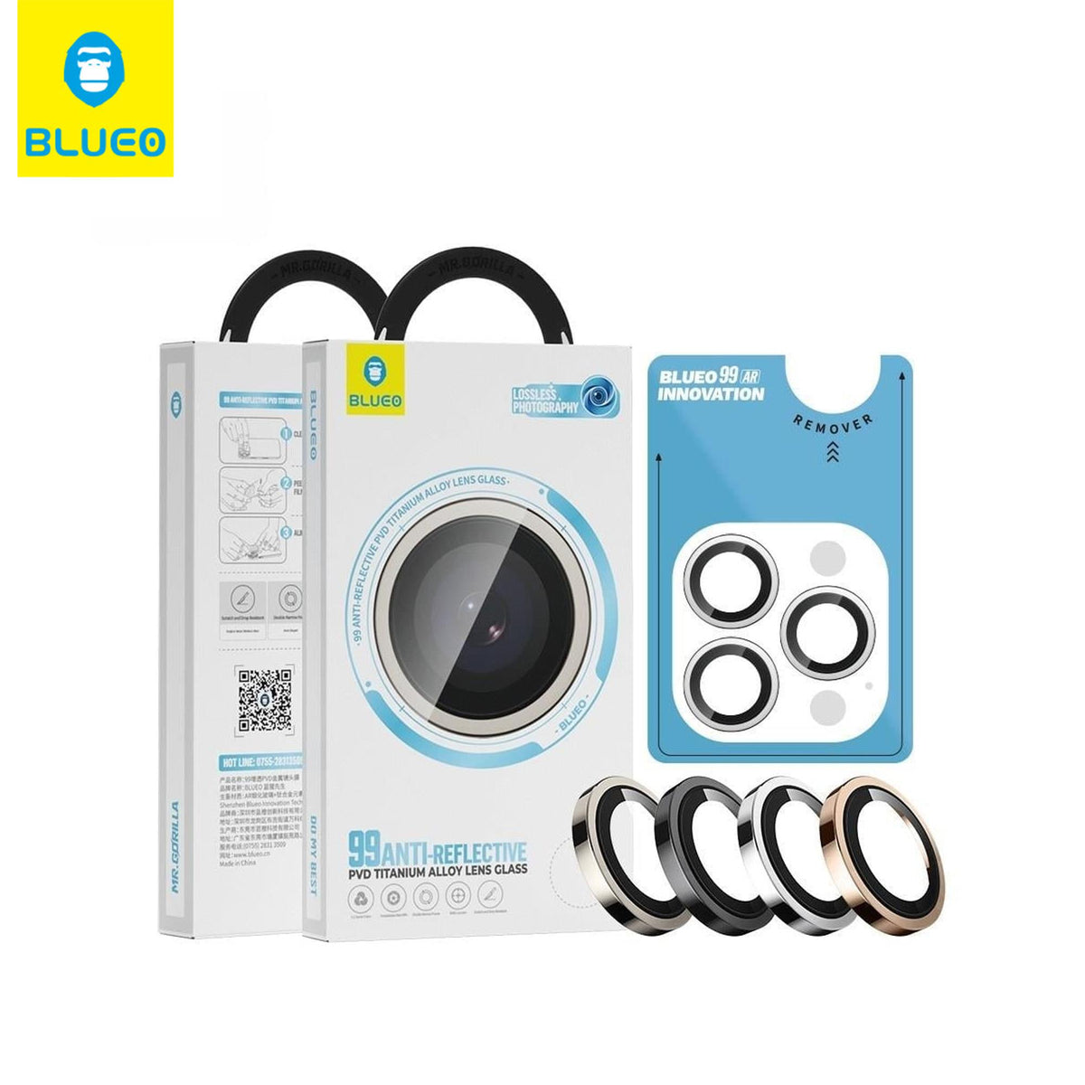 BLUEO Anti-Reflective Camera Lens Protector for iPhone 15 Pro / iPhone 15 Pro Max / iPhone 16 Pro / iPhone 16 Pro Max · 1