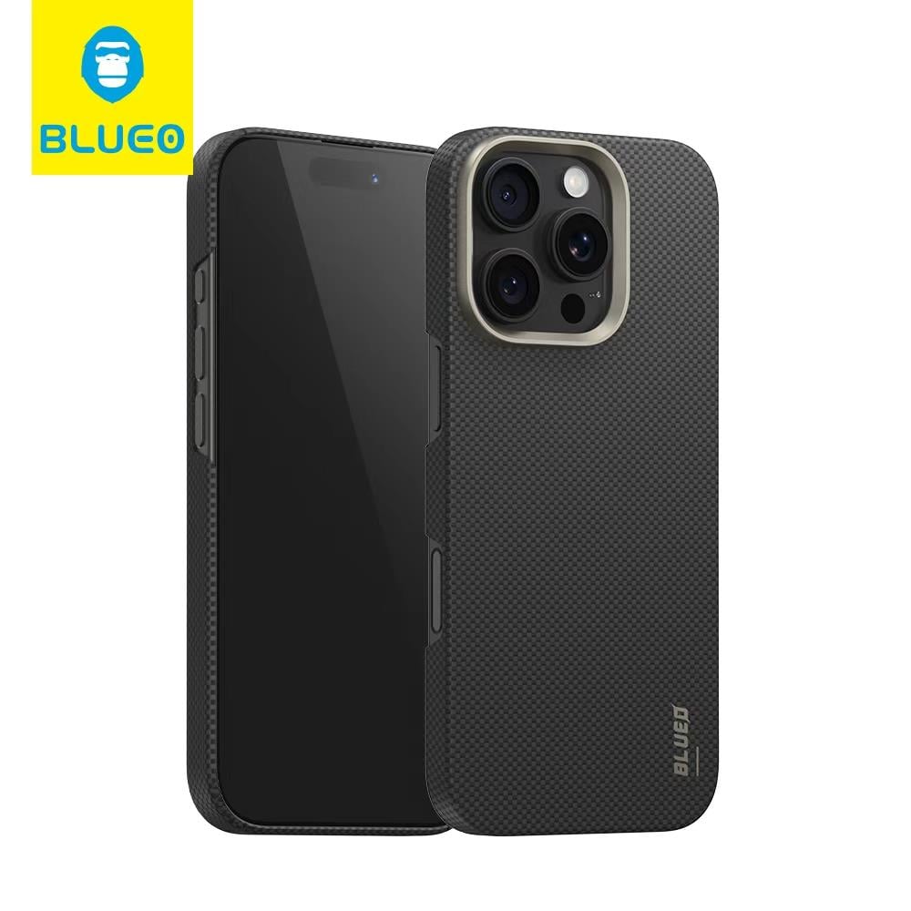 BLUEO MagSafe-Compatible Slim Carbon Fiber Design Hard-Shell Case for iPhone 16 Pro Max · 3