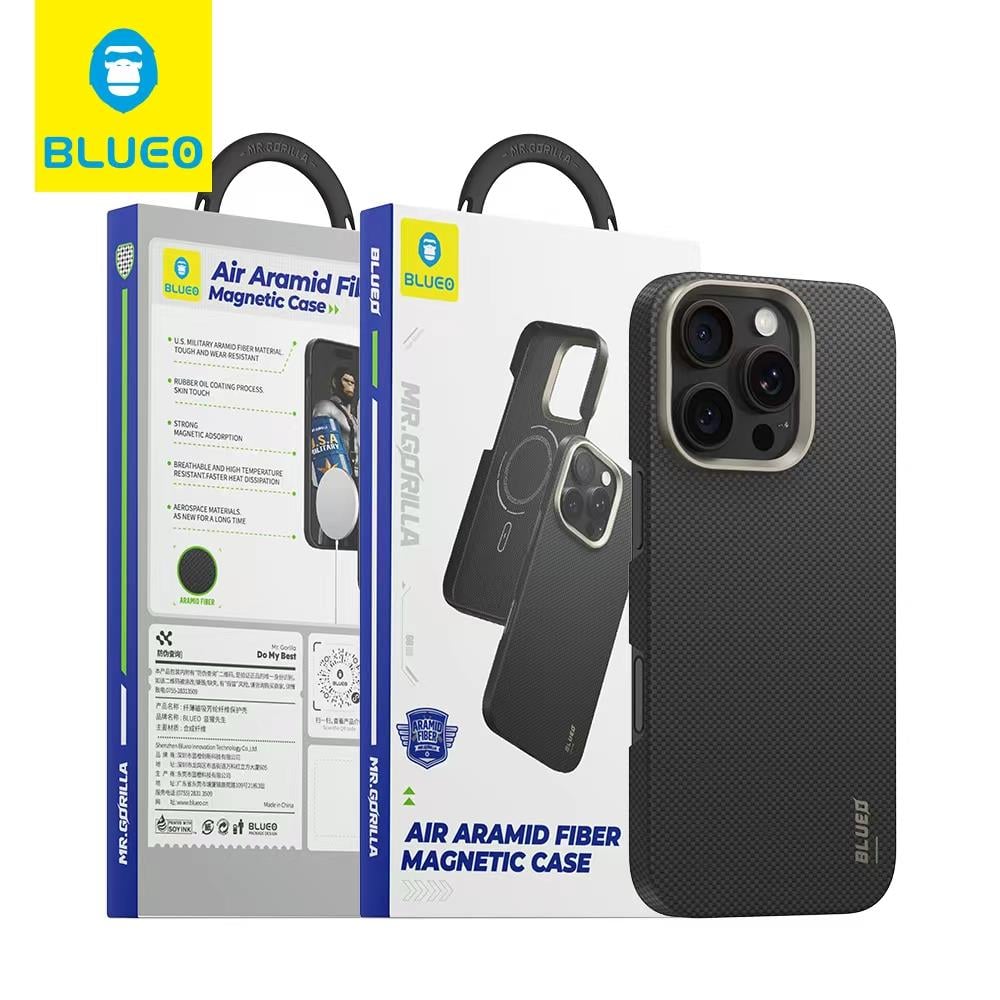 BLUEO MagSafe-Compatible Slim Carbon Fiber Design Hard-Shell Case for iPhone 16 Pro Max · 2