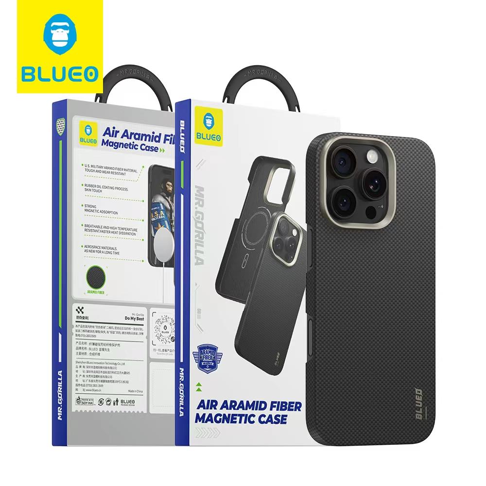 BLUEO MagSafe-Compatible Air Aramid Fiber Slim Carbon Fiber Zırh Case for iPhone 16 Pro · 6