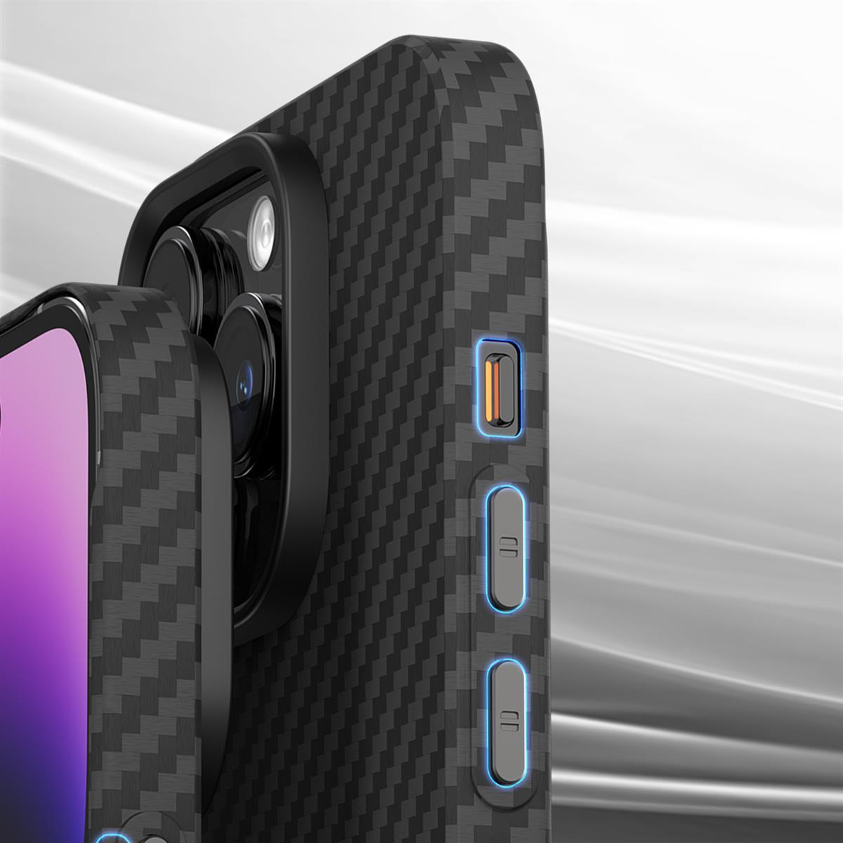 BLUEO Carbon Fiber MagSafe-Compatible Fingerprint-Resistant Soft Case for iPhone 13 · 4