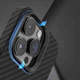 BLUEO Carbon Fiber MagSafe-Compatible Fingerprint-Resistant Soft Case for iPhone 13 · 2