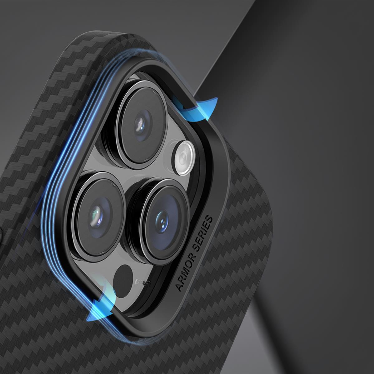 BLUEO Carbon Fiber MagSafe-Compatible Fingerprint-Resistant Soft Case for iPhone 13 · 2