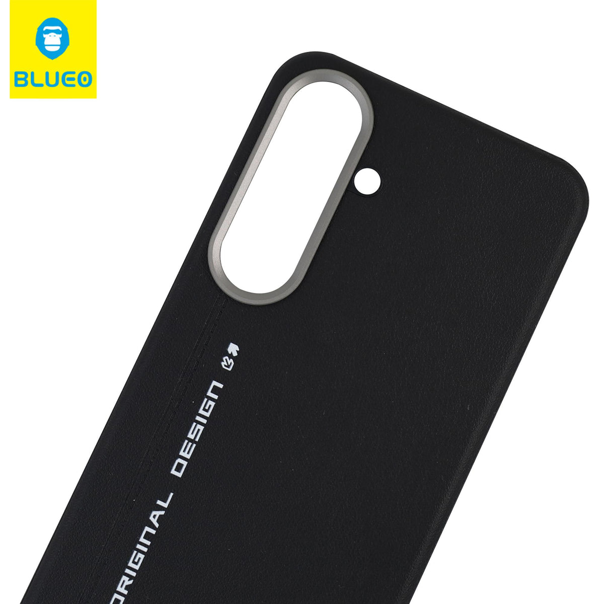 BLUEO Premium PU Leather Metal Koruma Detail Case, Parmak İzi Karşıtı for Samsung Galaxy Mr. Gorilla S25 Plus · 2
