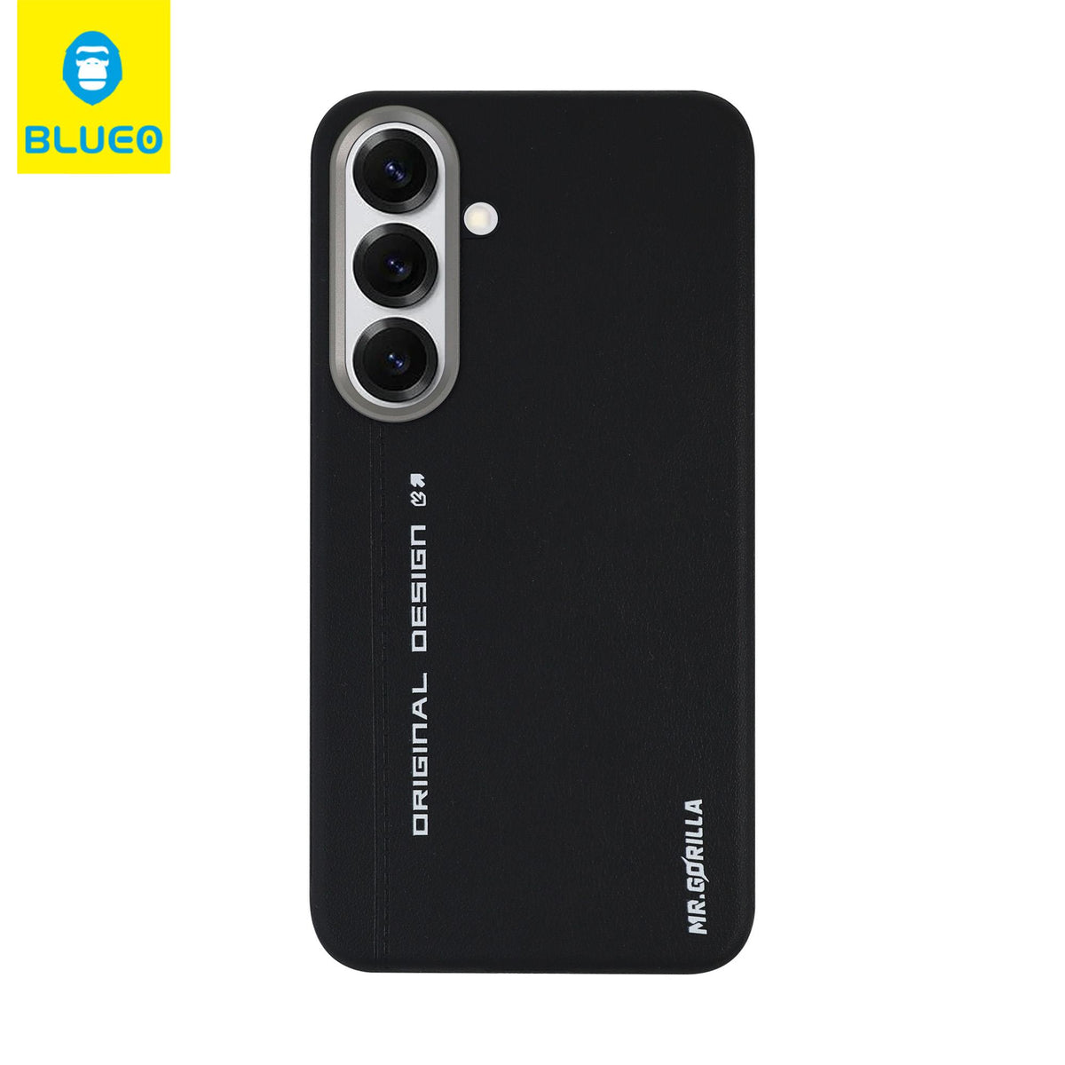 BLUEO Premium PU Leather Metal Koruma Detail Case, Parmak İzi Karşıtı for Samsung Galaxy Mr. Gorilla S25 Plus · 1