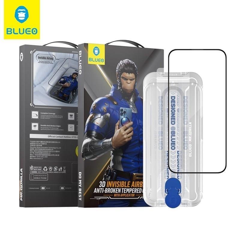 BLUEO with Easy Installation Applicator Shock-Absorbing Full-Coverage Glass Screen Protector for iPhone 15 Pro Max · 1