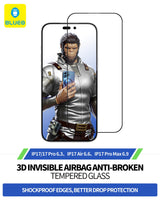BLUEO Break-Resistant Edges Silicone Frame Full-Coverage Glass Screen Protector for iPhone 17 Pro Max · 3