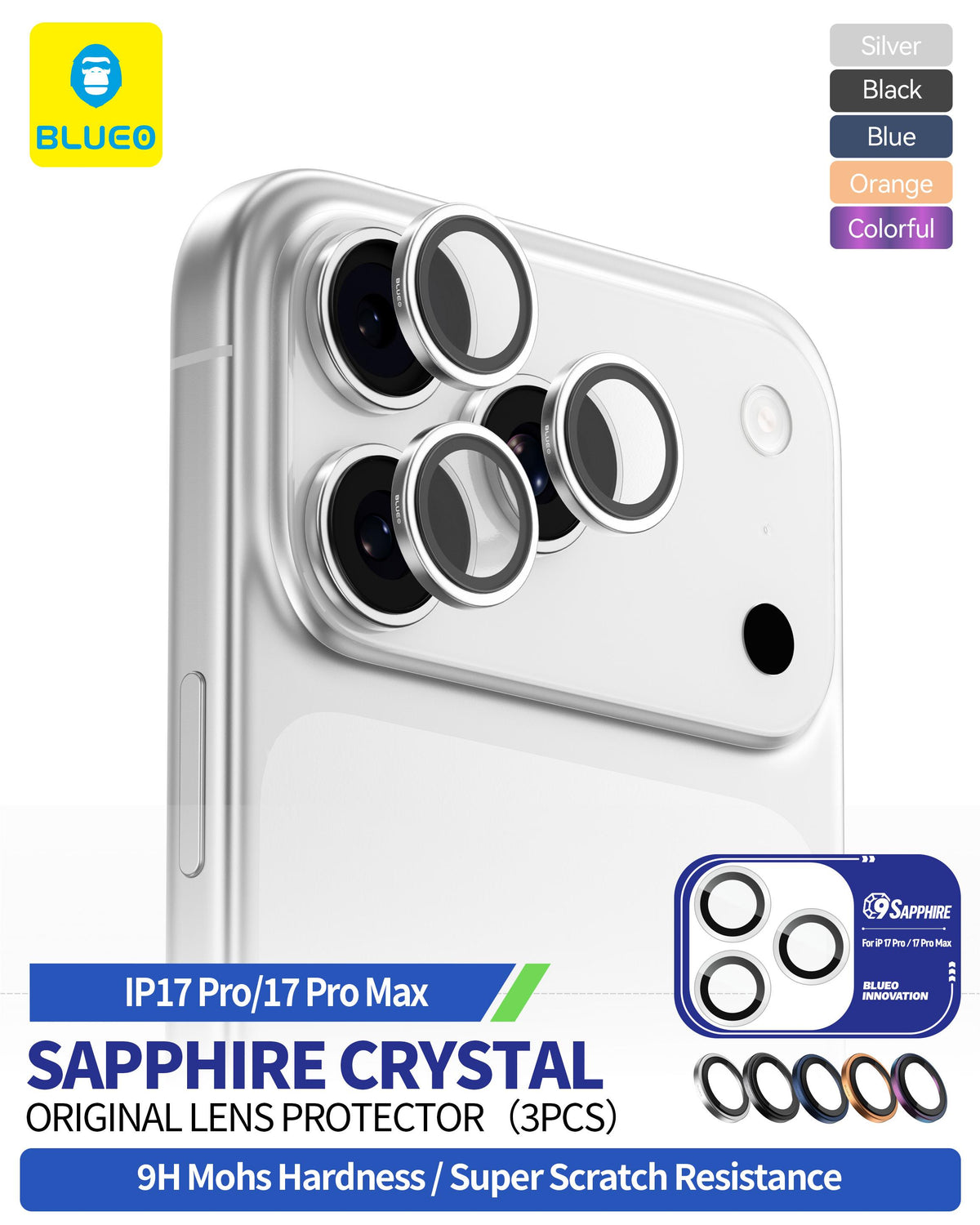 BLUEO Camera Lens Protector, AR for iPhone 17 Pro / iPhone 17 Pro Max · 6