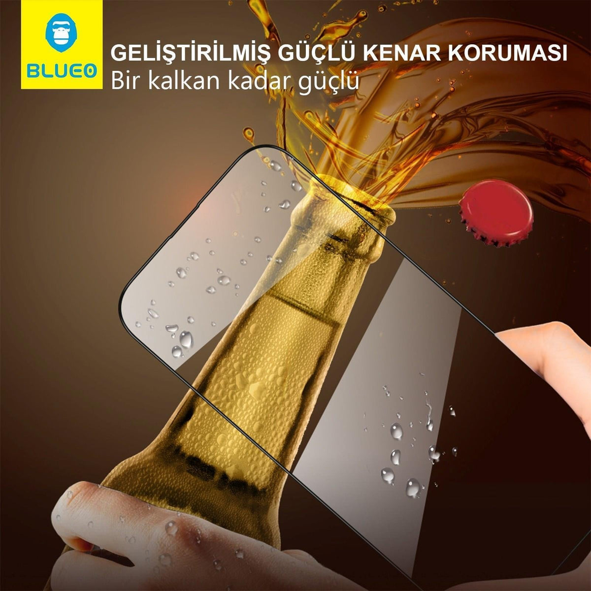BLUEO with Applicator Dust and Scratch-Resistant HD Glass Screen Protector for iPhone 15 Pro Max · 3