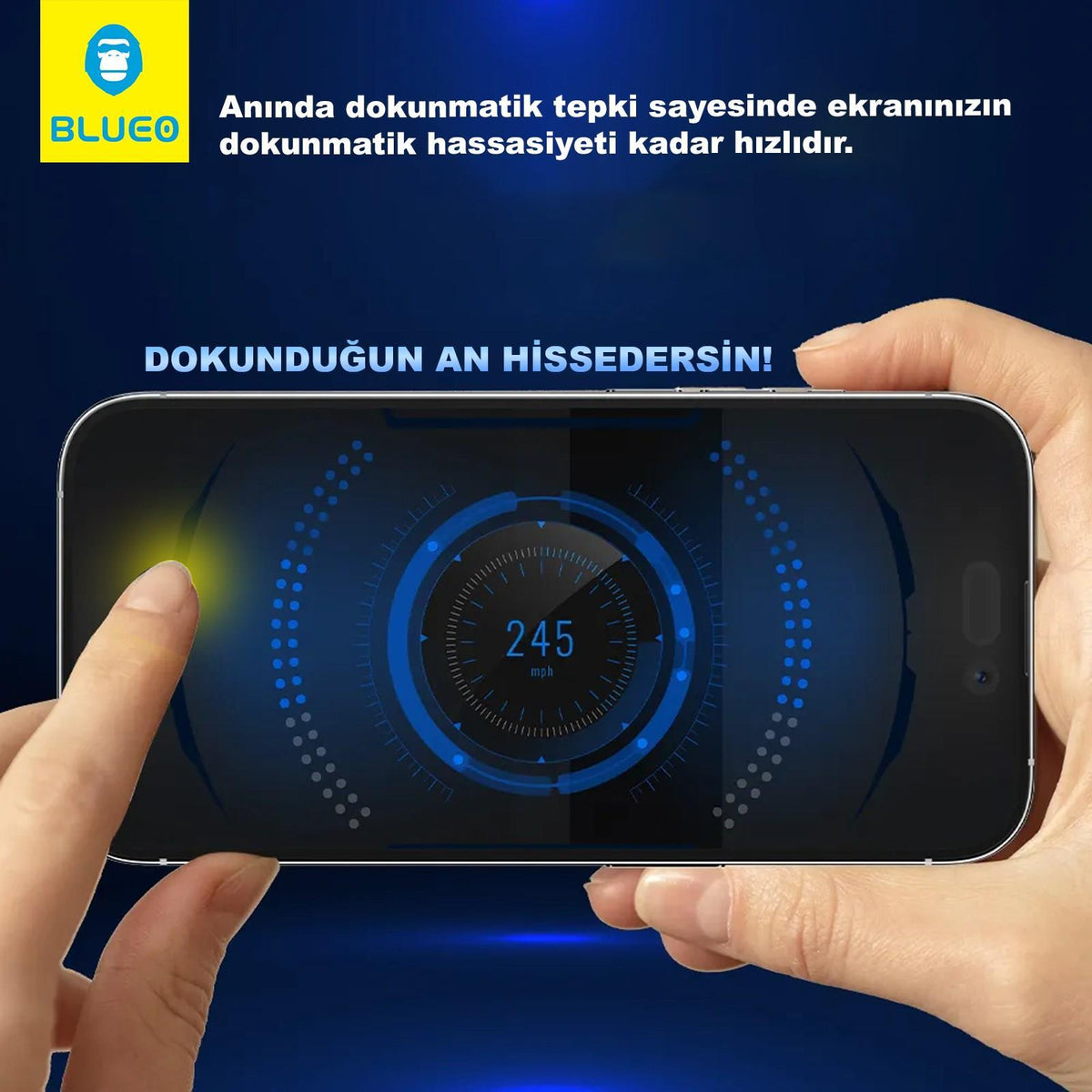 BLUEO with Applicator Dust and Scratch-Resistant HD Glass Screen Protector for iPhone 15 Pro Max · 3