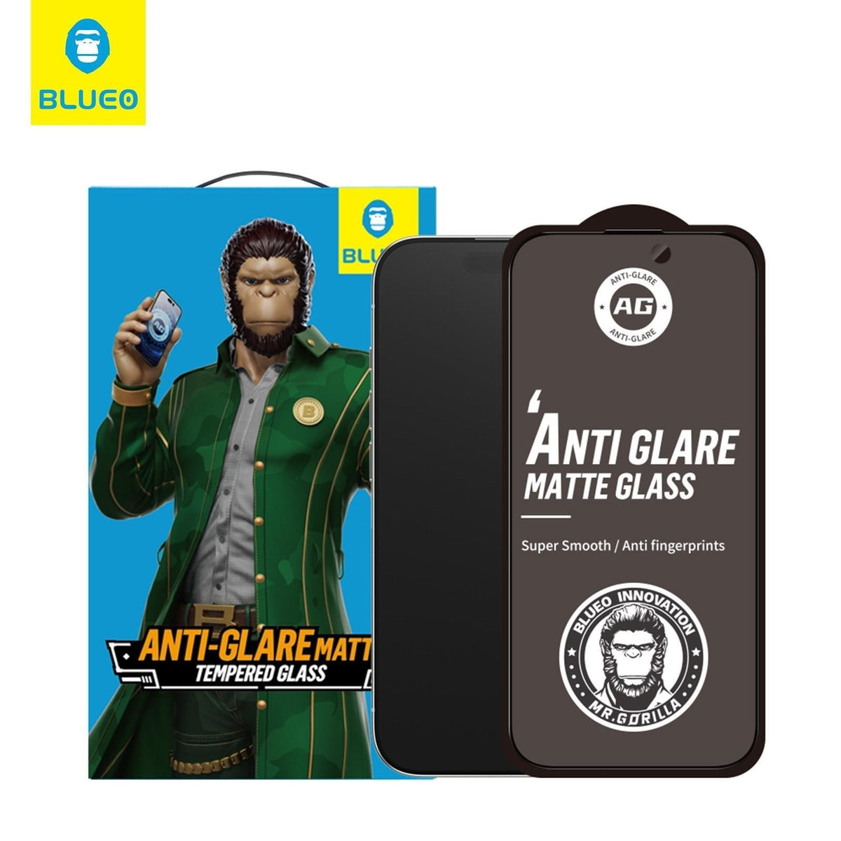 BLUEO Anti-Glare Matte Gaming Glass Screen Protector - Fast Response for iPhone 15 Pro · 1