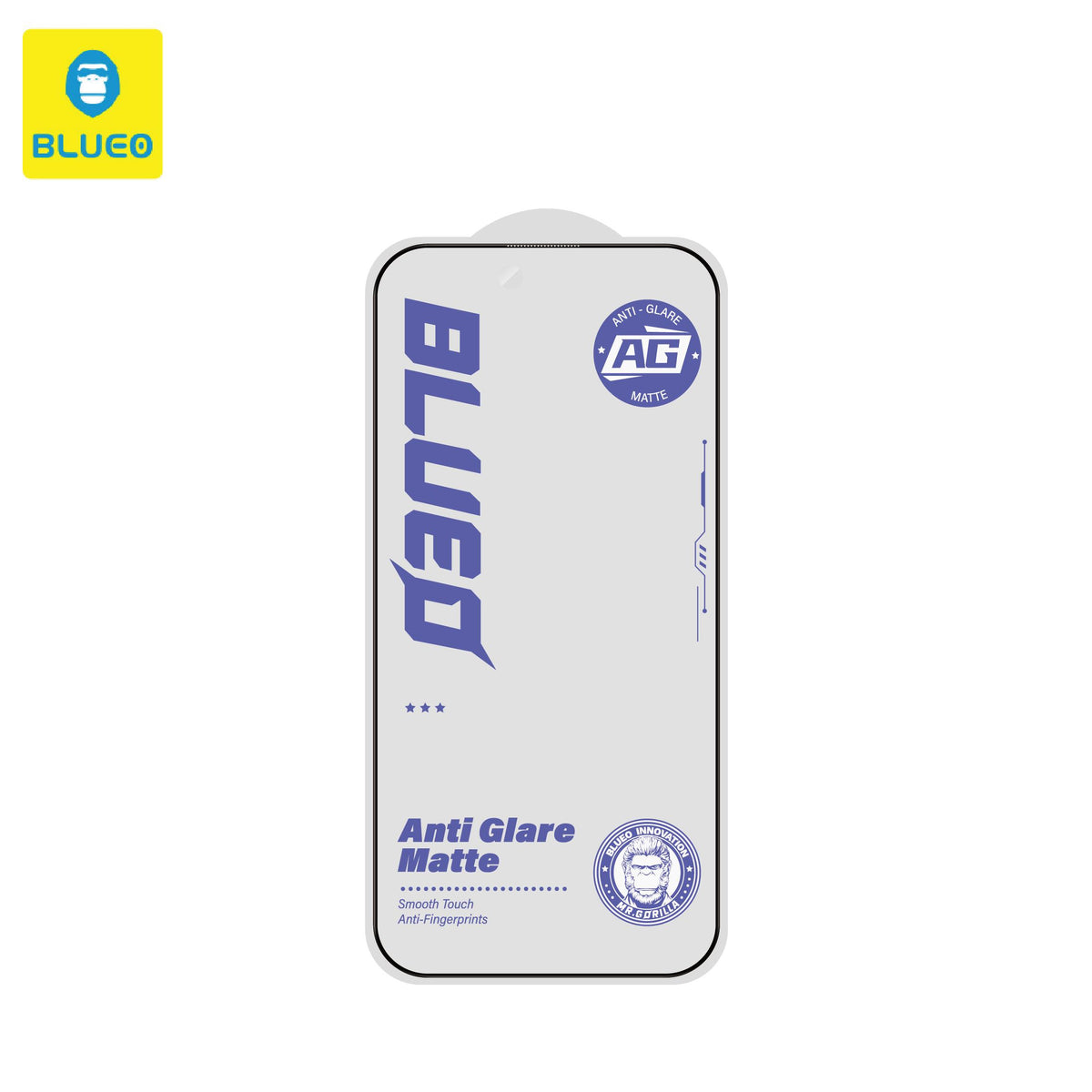 BLUEO Fingerprint-Resistant Anti-Reflective Clear Matte Glass Screen Protector for iPhone 17 / iPhone 17 Pro · 2