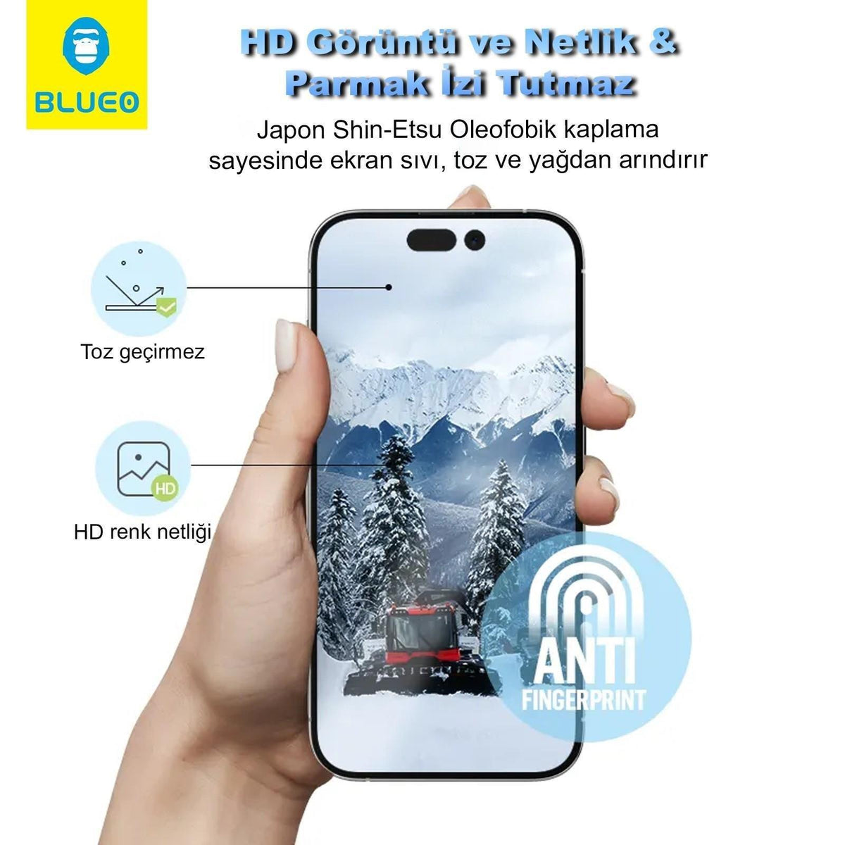 BLUEO Eye Comfort Privacy Glass Screen Protector for iPhone 15 Pro · 5