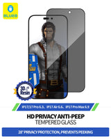 BLUEO Privacy Glass Screen Protector HD Clarity for iPhone 17 / iPhone 17 Pro · 3