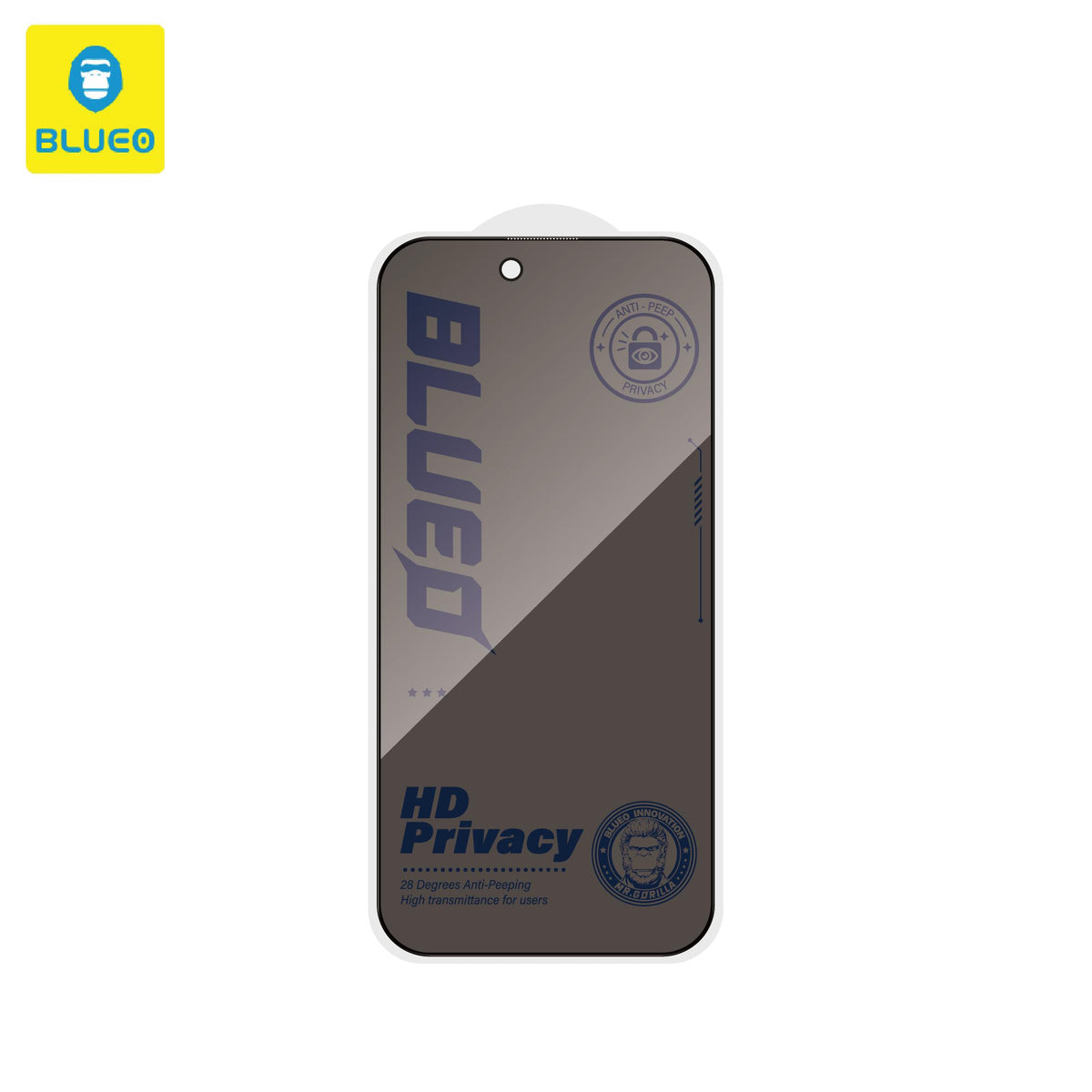 BLUEO Privacy Glass Screen Protector HD Clarity for iPhone 17 / iPhone 17 Pro · 2