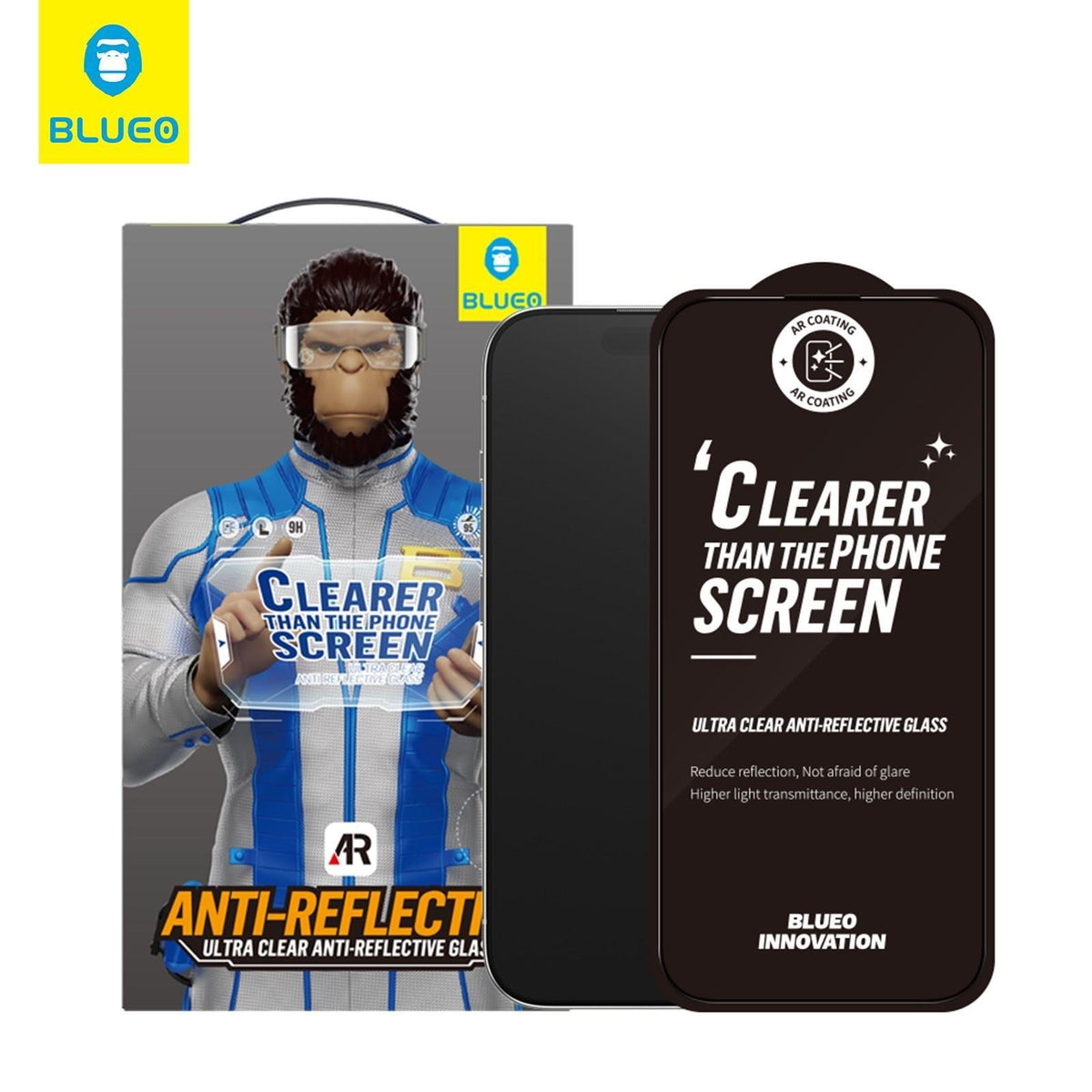 BLUEO Anti-Reflective AR Technology Ultra Clear Glass Screen Protector for iPhone 13 / iPhone 13 Pro / iPhone 14 · 1