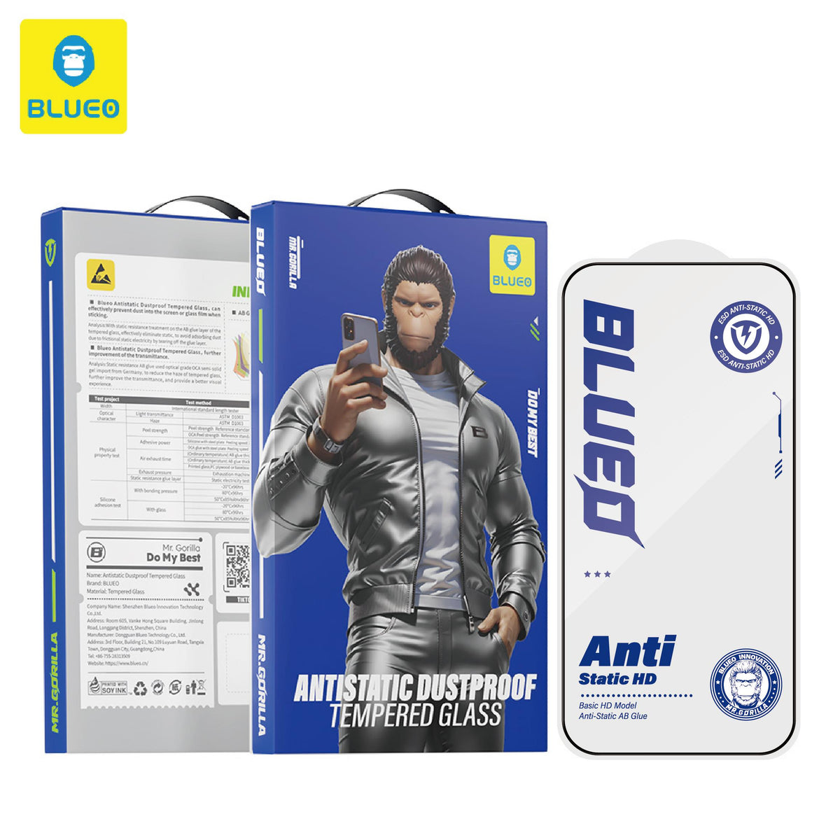 BLUEO Anti-Static Dust and Scratch-Resistant HD Glass Screen Protector for iPhone 17 Pro Max · 1