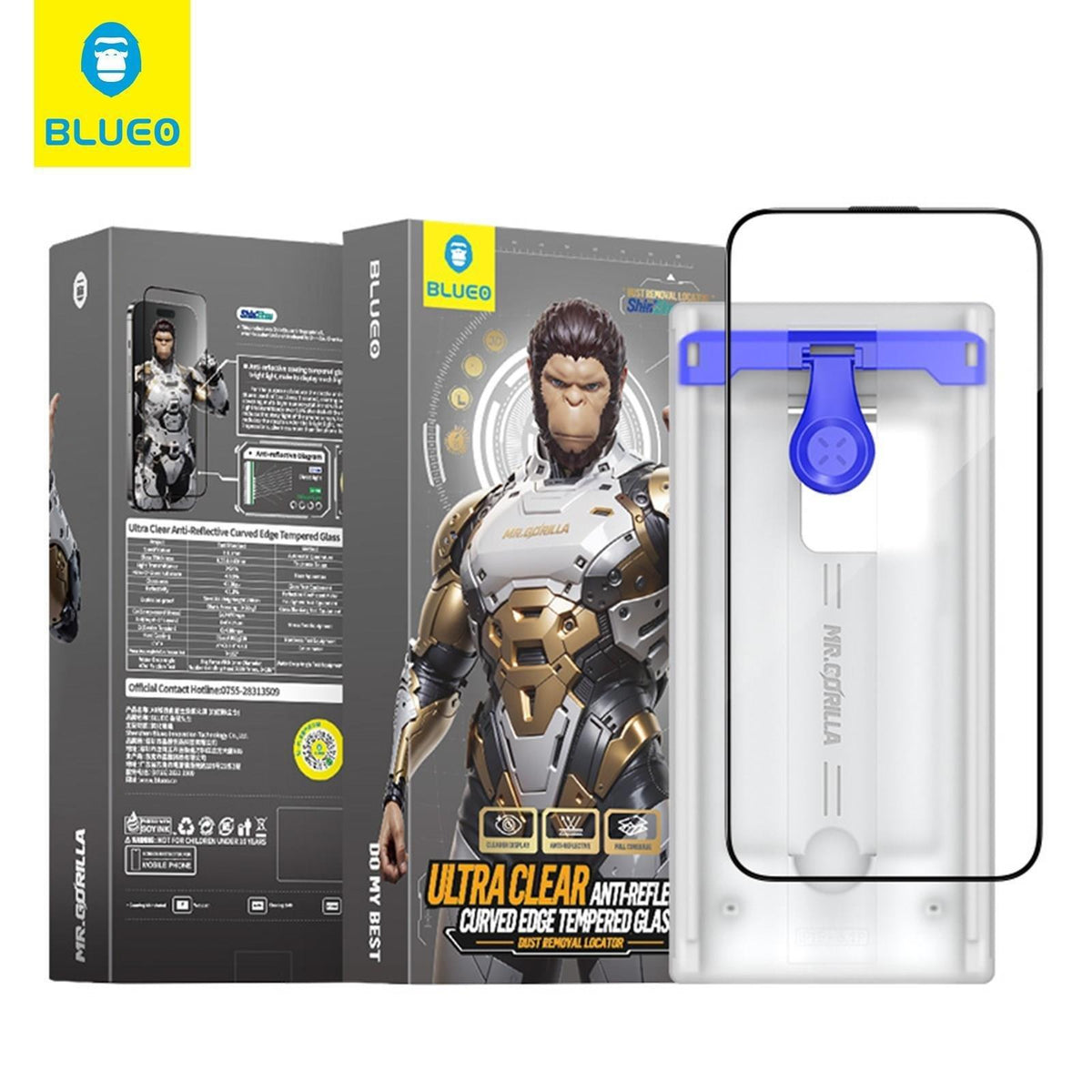 BLUEO with Applicator Curved Full-Coverage Screen Protector for iPhone 16 Pro Max · 1