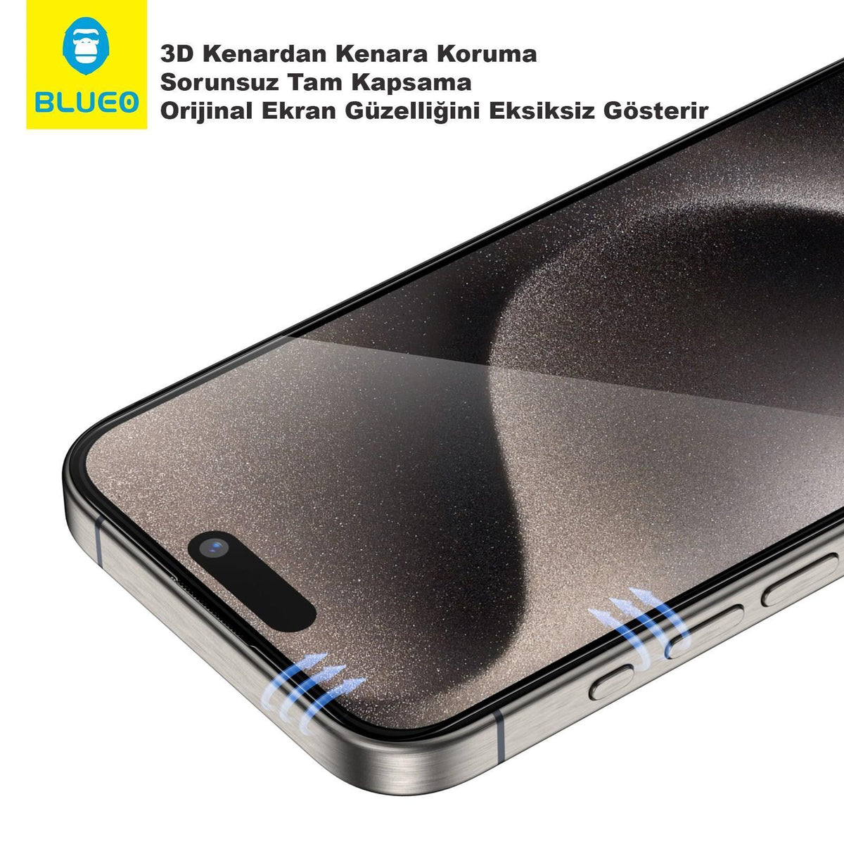 BLUEO with Applicator Curved Full-Coverage Screen Protector for iPhone 16 Pro Max · 3