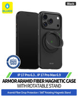 BLUEO MagSafe-Compatible Armor Aramid Fiber 360° Stand Case for iPhone 17 Pro Max · 1