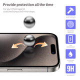 BLUEO with Applicator Curved Thin Full-Coverage Glass Screen Protector for iPhone 15 Pro · 2