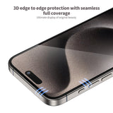 BLUEO with Applicator Curved Thin Full-Coverage Glass Screen Protector for iPhone 15 Pro · 3