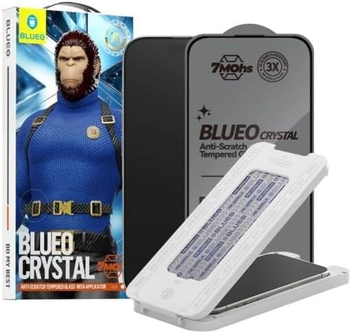 BLUEO Crystal Anti-Scratch Tempered Glass with applicator for iPhone 16 Pro / iPhone 17 / iPhone 17 Pro / iPhone 18 Pro · 1