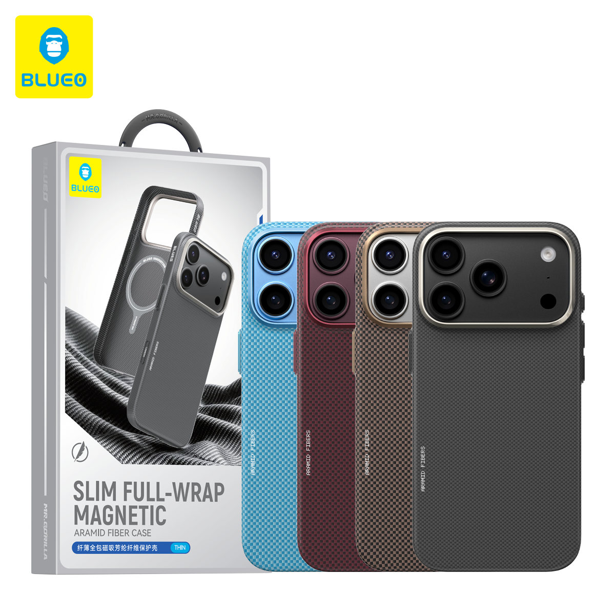 BLUEO Slim Full-Wrap Magnetic Aramid Fiber Case for iPhone 17 Pro Max / iPhone 18 Pro Max · 1