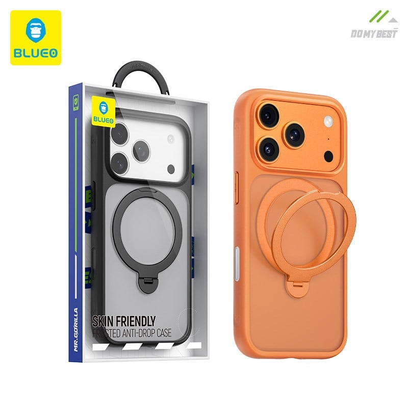 BLUEO Skin Friendly Frosted Anti-Drop Magsafe Stand Case for iPhone 17 Pro Max · 2