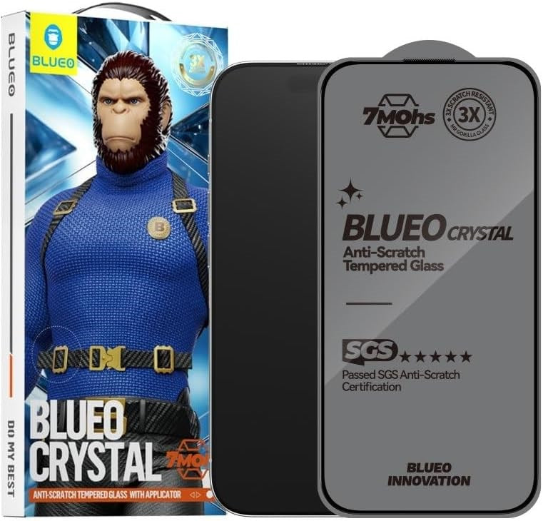BLUEO Crystal Anti-Scratch Tempered Glass for iPhone 16 Pro / iPhone 17 / iPhone 17 Pro / iPhone 18 Pro · 1