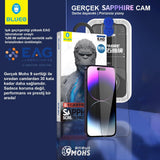 BLUEO with Applicator 9 Mohs %99.99 Sapphire Screen Protector for iPhone 15 Pro Max · 7