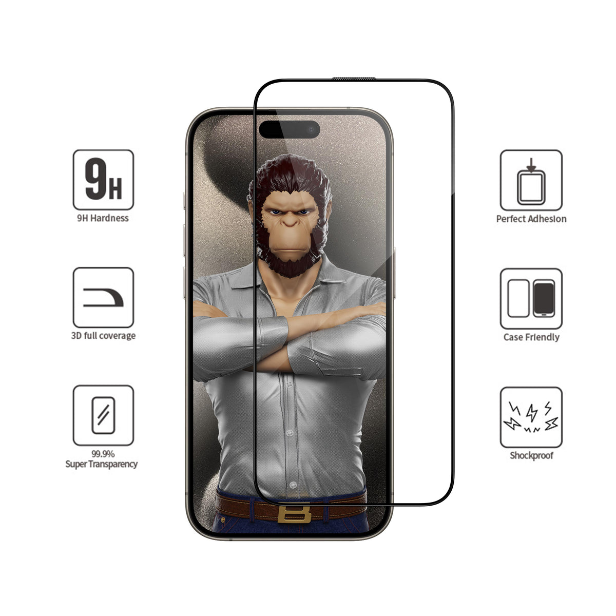 BLUEO Full Glue with Alignment Applicator Curved Full-Coverage Glass Screen Protector Ultra Thin for Xiaomi 14 Pro · 6