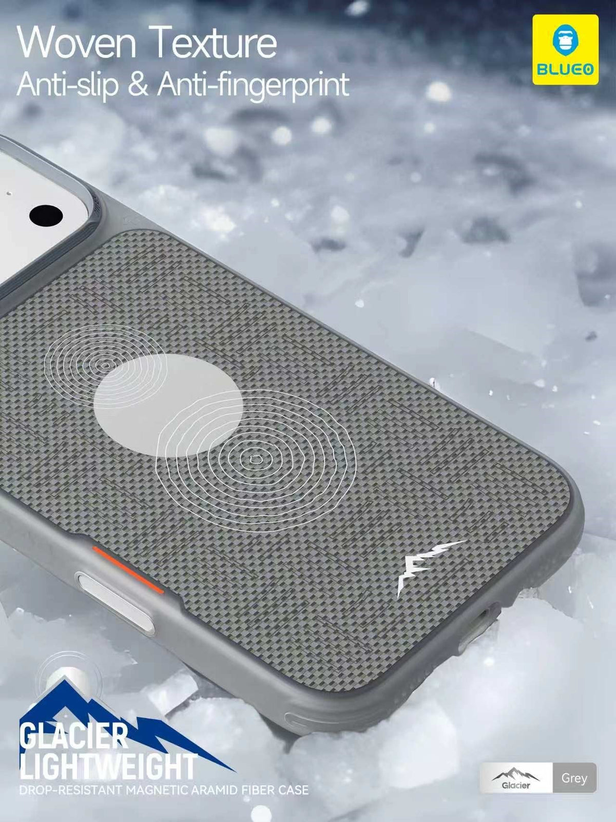 BLUEO iPhone 17 Pro Max / 18 Pro Max Glacier Lightweight Drop-Resistant Magnetic Aramid Fiber Case · 3