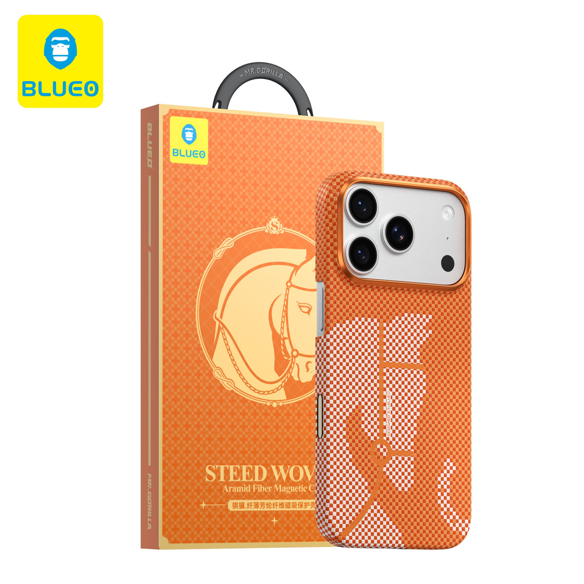 BLUEO Steed Woven Aramid Fiber Magnetic Case for iPhone 17 Pro · 2