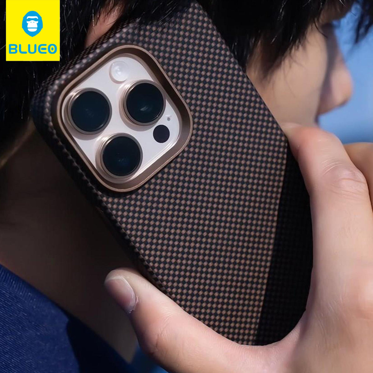 BLUEO Aramid Carbon Fiber Serigrafi Print MagSafe-Compatible Case for iPhone 16 Pro Max · 5