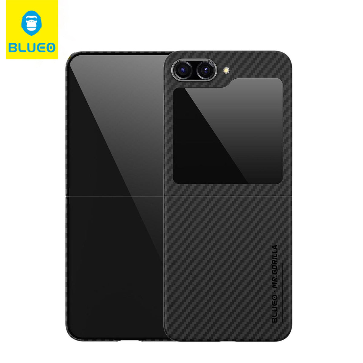 BLUEO Carbon Fiber Darbe Emici Slim Slim Hard-Shell Case for Samsung Galaxy Z Flip 6 · 1