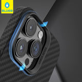 BLUEO Carbon Fiber Fingerprint-Resistant MagSafe-Compatible Soft Case for iPhone 13 Pro · 2