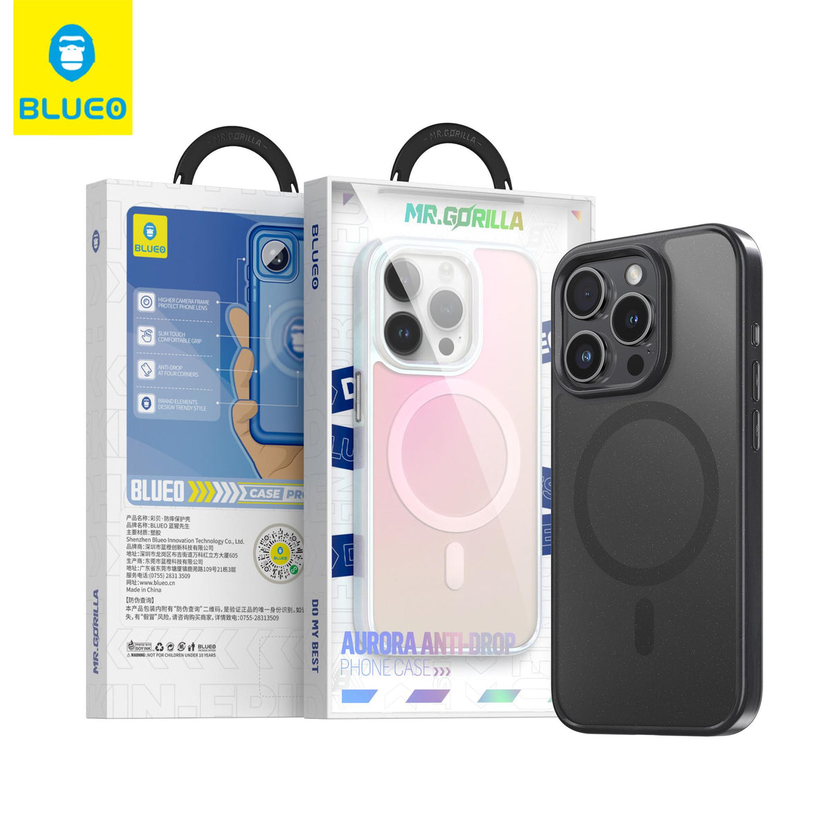 BLUEO MagSafe Renk Geçişli Frosted Anti-Drop Soft Silicone Case for iPhone 15 Pro Max · 3
