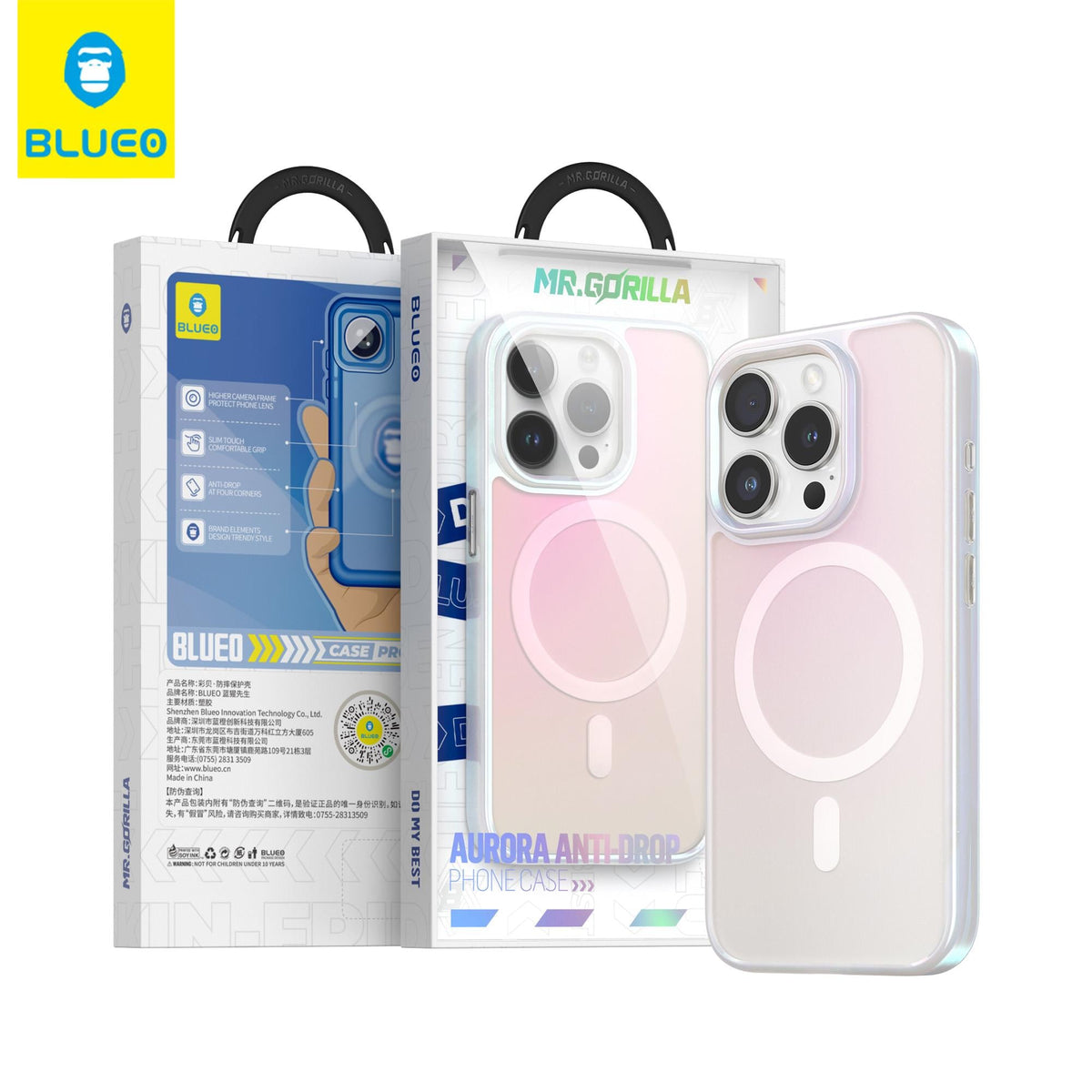BLUEO MagSafe-Compatible Renk Geçişli Frosted Anti-Drop Soft Silicone Case for iPhone 15 Pro · 3