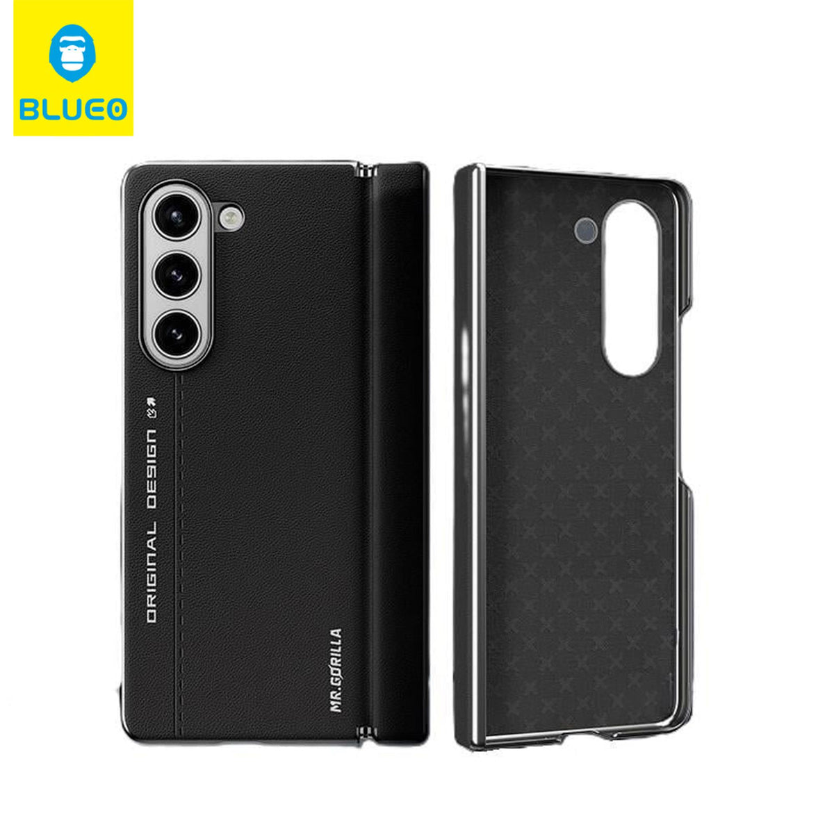 BLUEO Premium PU Leather Fabric-Linedlı Darbe Emici Case for Samsung Galaxy Z Fold 5 · 2