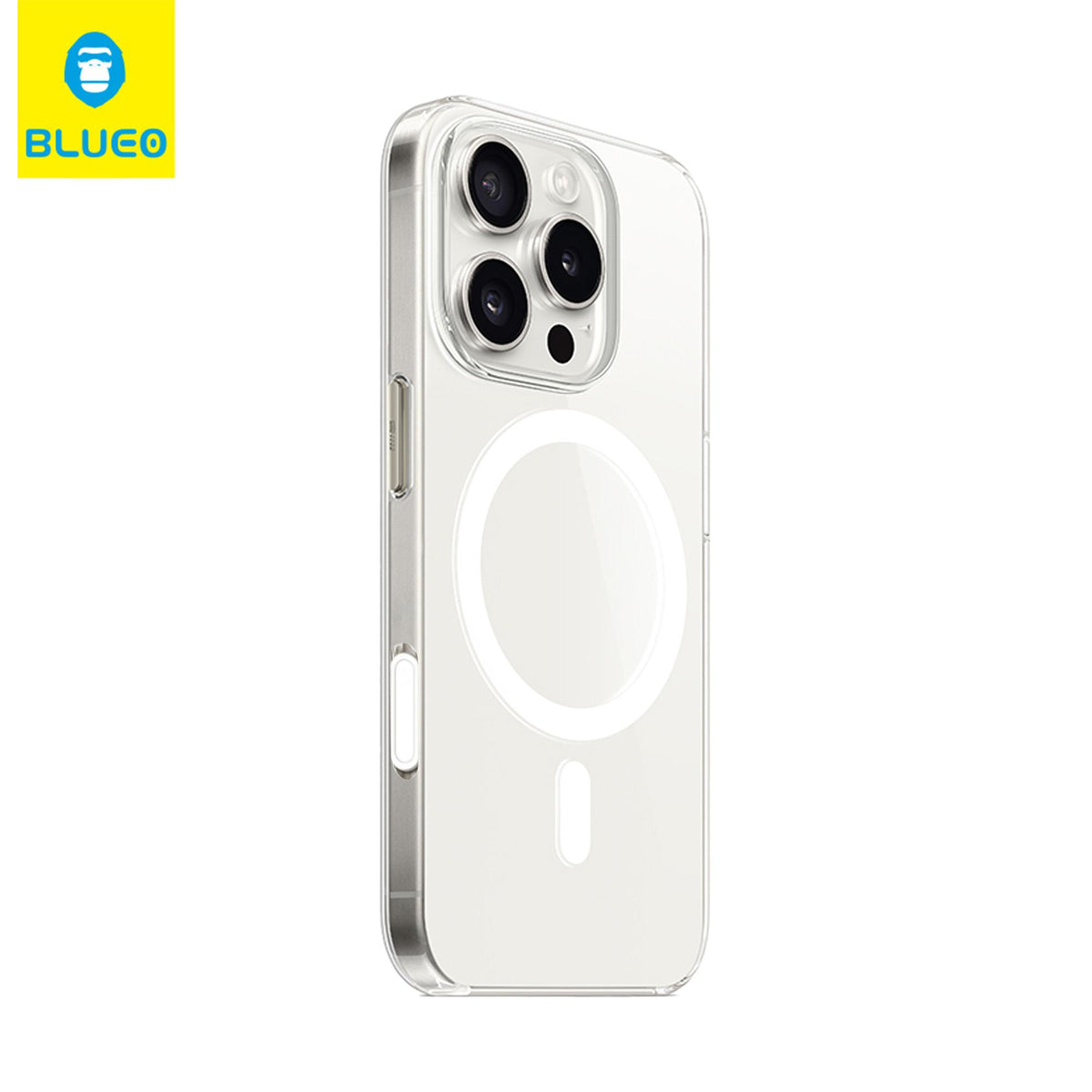 BLUEO Clear Case · Hoparlör Toz Korumalı, Darbe Emici, Metal Buttons for iPhone 16 Pro Max · 3