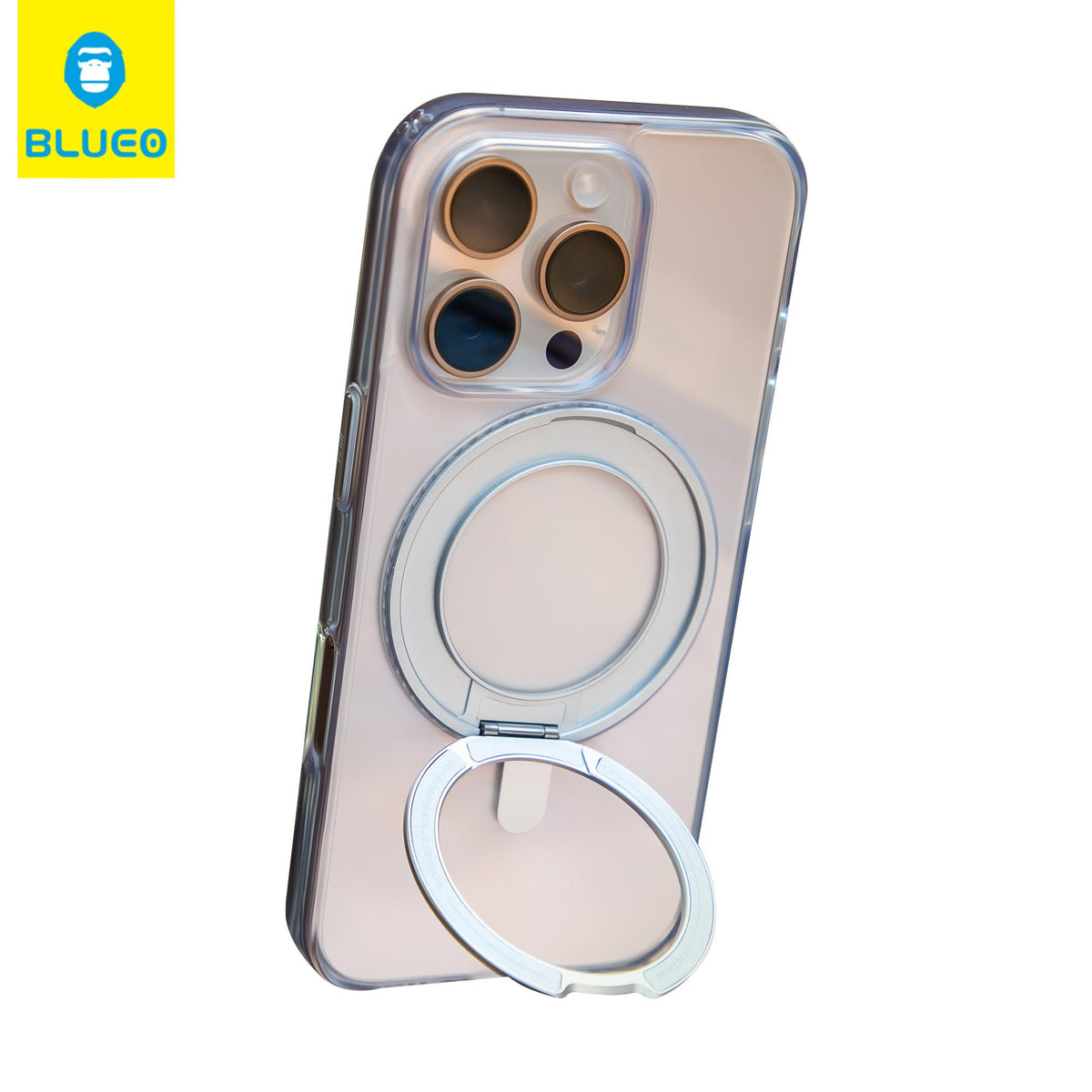 BLUEO Clear Case · 360° Dönebilen MagSafe Stand, Toz Korumalı Case for iPhone 16 Pro Max · 1