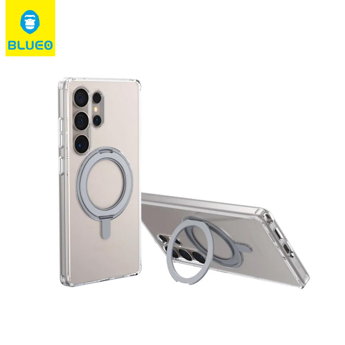 BLUEO Clear Case · 360° Dönebilen Stand, MagSafe, Toz Korumalı for Samsung Galaxy S25 Plus · 4