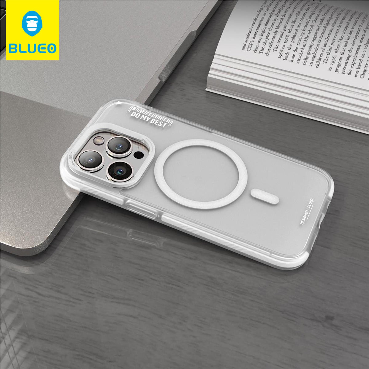 BLUEO MagSafe-Compatible Matte Frosted Fingerprint-Resistant Silicone Case for iPhone 14 Pro · 3