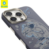 BLUEO Carbon Fiber MagSafe Serigrafi Print Patterned Hard-Shell Case for iPhone 16 Pro Max · 1