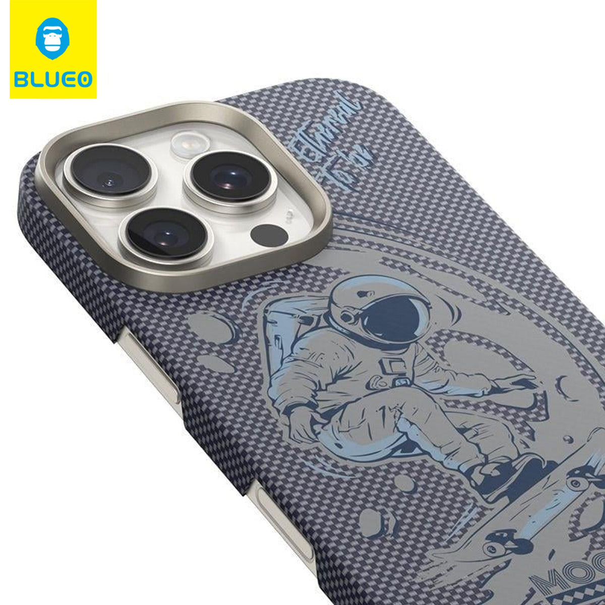 BLUEO Carbon Fiber MagSafe-Compatible Serigrafi Print Patterned Hard-Shell Case for iPhone 16 Pro · 1