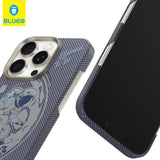 BLUEO Carbon Fiber MagSafe-Compatible Serigrafi Print Patterned Hard-Shell Case for iPhone 16 Pro · 2