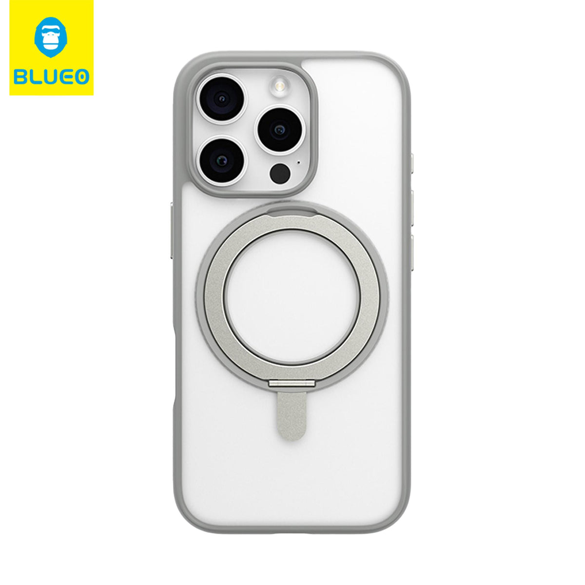 BLUEO MagSafe-Compatible 360° Döner Stand Skin Friendly Matte Case for iPhone 16 · 2